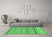 Machine Washable Abstract Emerald Green Modern Area Rugs in a Living Room,, wshabs2233emgrn