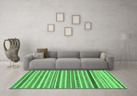 Machine Washable Abstract Emerald Green Modern Rug, wshabs2233emgrn