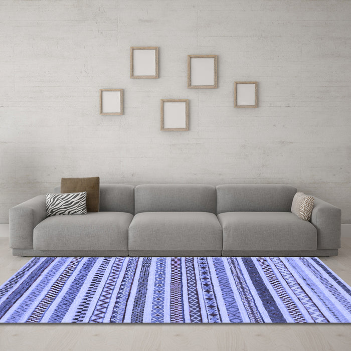 Machine Washable Abstract Blue Modern Rug in a Living Room, wshabs2233blu