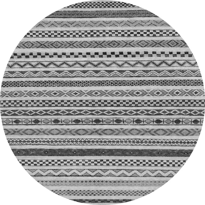 Round Machine Washable Abstract Gray Modern Rug, wshabs2233gry