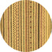 Round Abstract Brown Modern Rug, abs2233brn