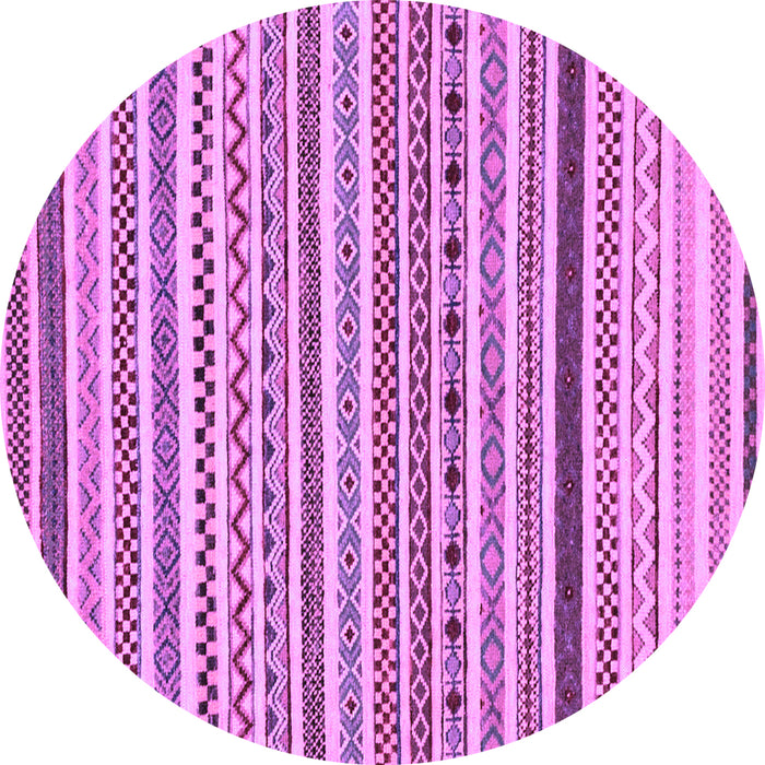 Round Machine Washable Abstract Purple Modern Area Rugs, wshabs2233pur
