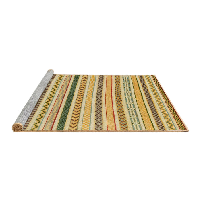 Sideview of Machine Washable Abstract Cinnamon Brown Rug, wshabs2234