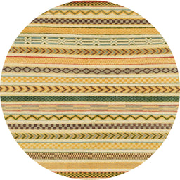 Round Machine Washable Abstract Cinnamon Brown Rug, wshabs2234