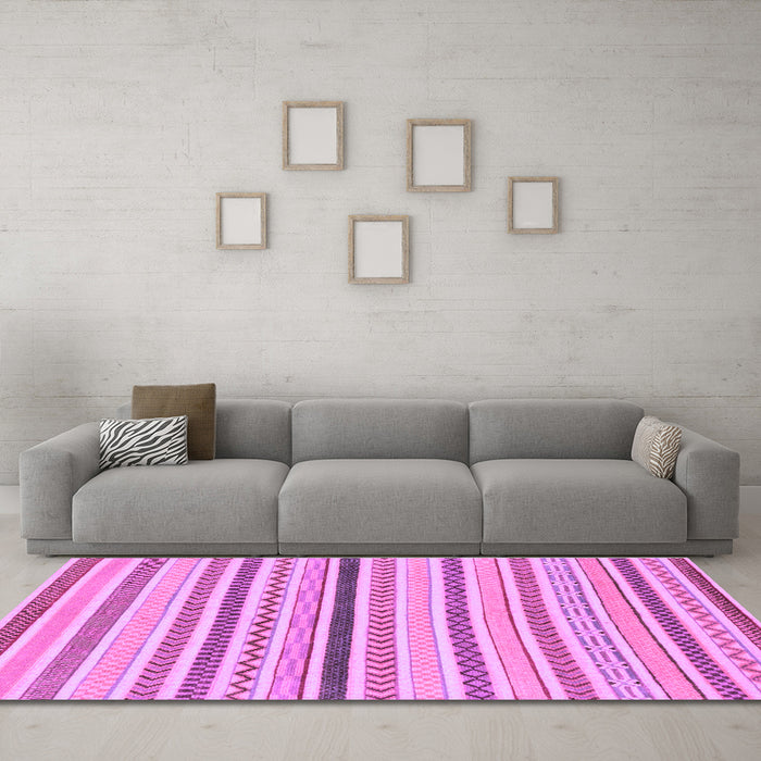 Machine Washable Abstract Purple Modern Area Rugs in a Living Room, wshabs2234pur