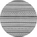 Round Machine Washable Abstract Gray Modern Rug, wshabs2234gry