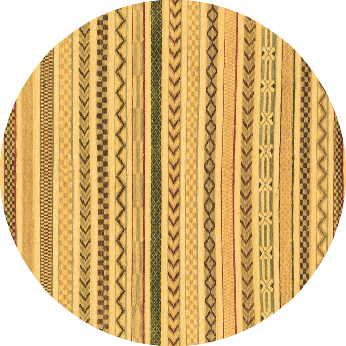 Round Abstract Brown Modern Rug, abs2234brn