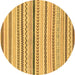 Round Abstract Brown Modern Rug, abs2234brn