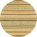 Round Abstract Cinnamon Brown Modern Rug, abs2234