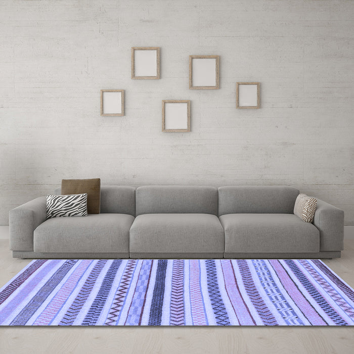 Machine Washable Abstract Blue Modern Rug in a Living Room, wshabs2234blu