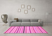 Machine Washable Abstract Pink Modern Rug in a Living Room, wshabs2234pnk