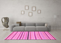 Machine Washable Abstract Pink Modern Rug, wshabs2234pnk