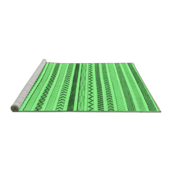 Sideview of Machine Washable Abstract Emerald Green Modern Area Rugs, wshabs2234emgrn