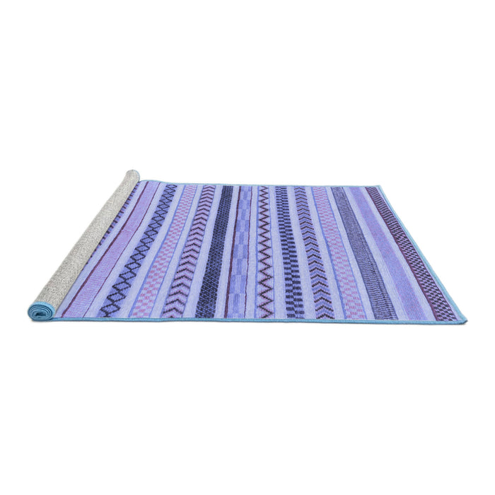 Sideview of Machine Washable Abstract Blue Modern Rug, wshabs2234blu