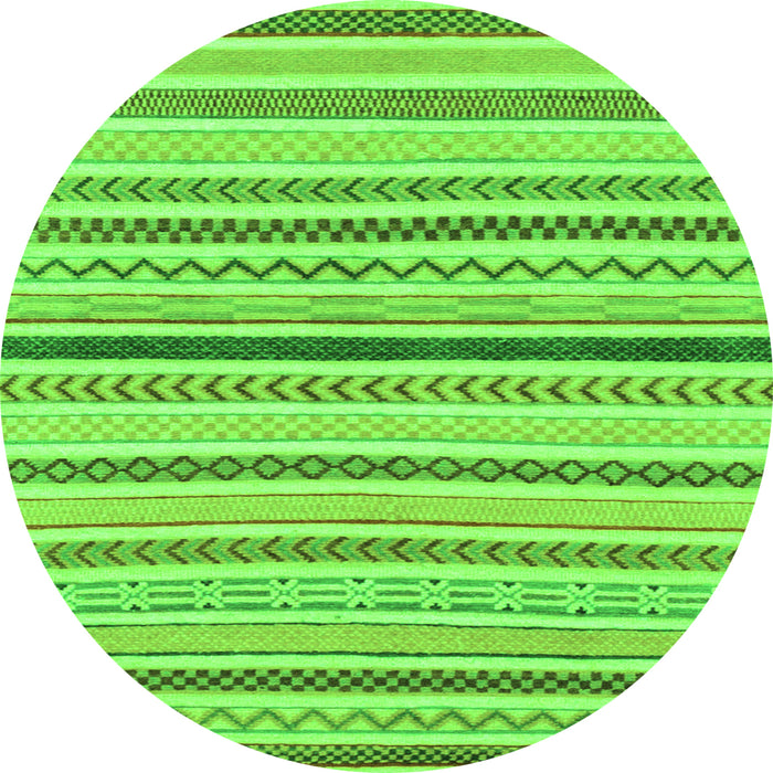 Round Abstract Green Modern Rug, abs2234grn