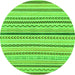 Round Abstract Green Modern Rug, abs2234grn