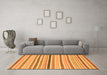 Machine Washable Abstract Orange Modern Area Rugs in a Living Room, wshabs2234org