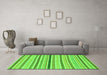 Machine Washable Abstract Green Modern Area Rugs in a Living Room,, wshabs2234grn