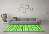 Machine Washable Abstract Green Modern Rug, wshabs2234grn