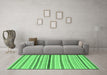 Machine Washable Abstract Emerald Green Modern Area Rugs in a Living Room,, wshabs2234emgrn