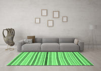 Machine Washable Abstract Emerald Green Modern Rug, wshabs2234emgrn