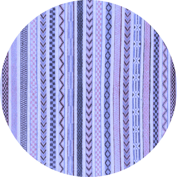 Round Abstract Blue Modern Rug, abs2234blu