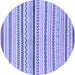 Round Abstract Blue Modern Rug, abs2234blu