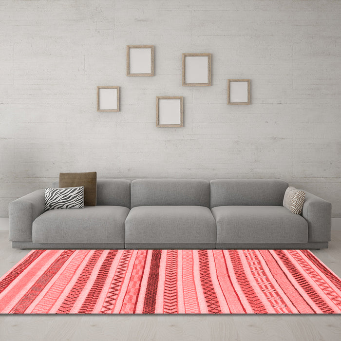 Modern Red Washable Rugs