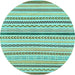 Round Machine Washable Abstract Light Blue Modern Rug, wshabs2234lblu