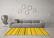 Machine Washable Abstract Yellow Modern Rug in a Living Room, wshabs2234yw