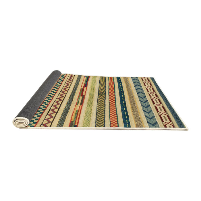 Sideview of Abstract Chrome Gold Yellow Modern Rug, abs2235