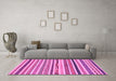 Machine Washable Abstract Pink Modern Rug in a Living Room, wshabs2235pnk