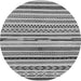 Round Machine Washable Abstract Gray Modern Rug, wshabs2235gry