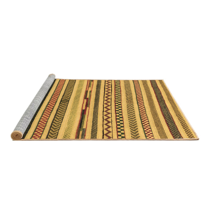 Sideview of Machine Washable Abstract Brown Modern Rug, wshabs2235brn