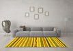 Machine Washable Abstract Yellow Modern Rug in a Living Room, wshabs2235yw