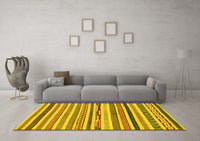 Machine Washable Abstract Yellow Modern Rug, wshabs2235yw