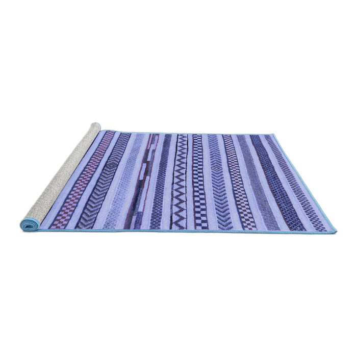 Sideview of Machine Washable Abstract Blue Modern Rug, wshabs2235blu