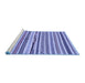 Sideview of Machine Washable Abstract Blue Modern Rug, wshabs2235blu