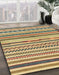 Abstract Chrome Gold Yellow Modern Rug in Family Room, abs2235