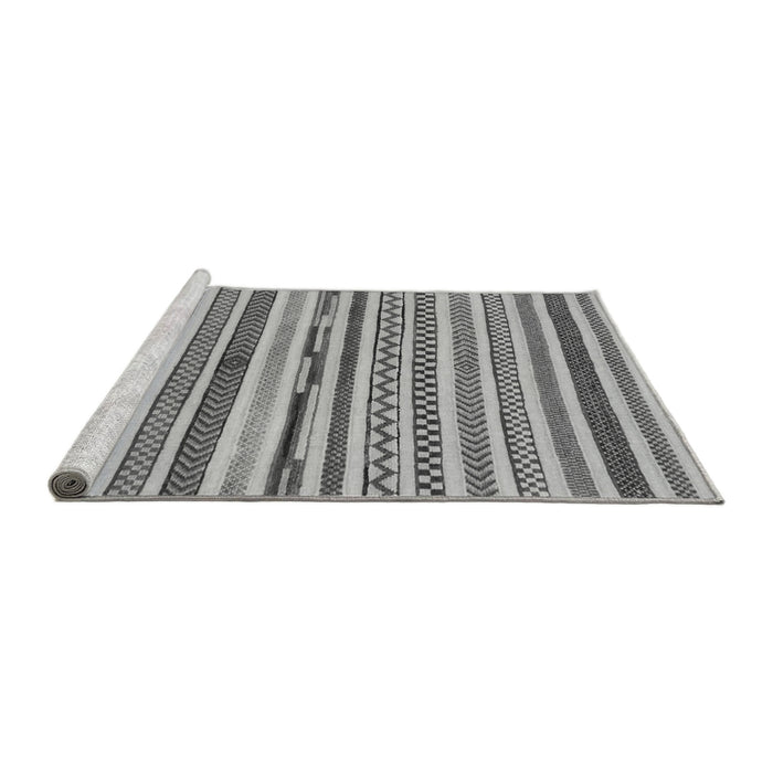 Sideview of Machine Washable Abstract Gray Modern Rug, wshabs2235gry