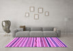 Machine Washable Abstract Purple Modern Area Rugs in a Living Room, wshabs2235pur