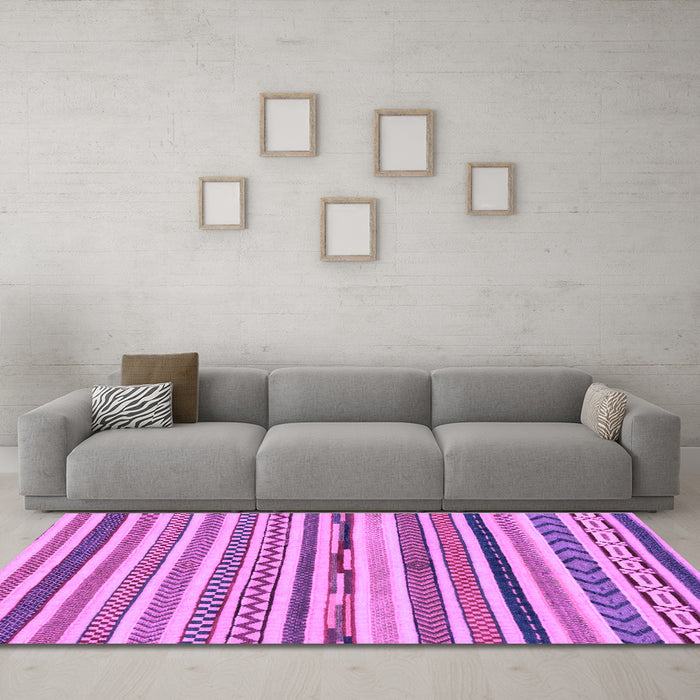Machine Washable Abstract Purple Modern Area Rugs in a Living Room, wshabs2235pur