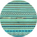 Round Machine Washable Abstract Light Blue Modern Rug, wshabs2235lblu