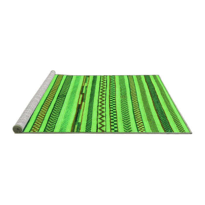 Sideview of Machine Washable Abstract Green Modern Area Rugs, wshabs2235grn