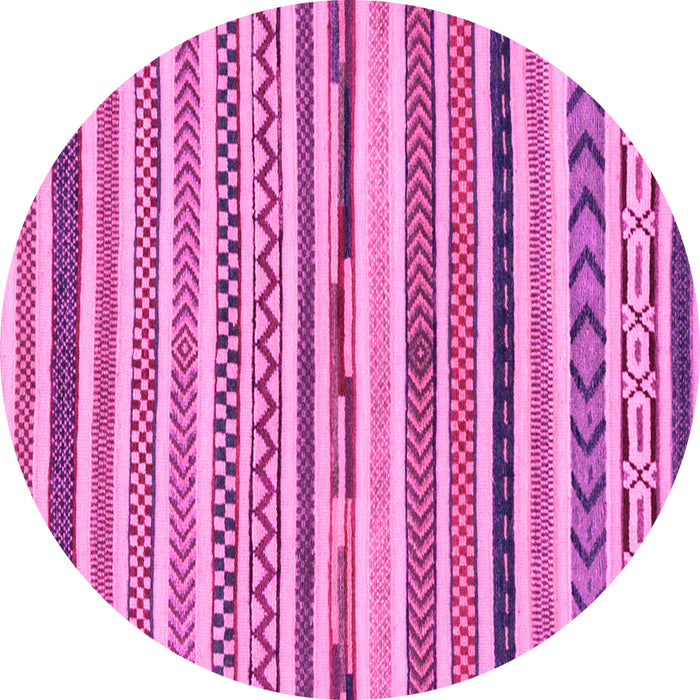 Round Abstract Pink Modern Rug, abs2235pnk