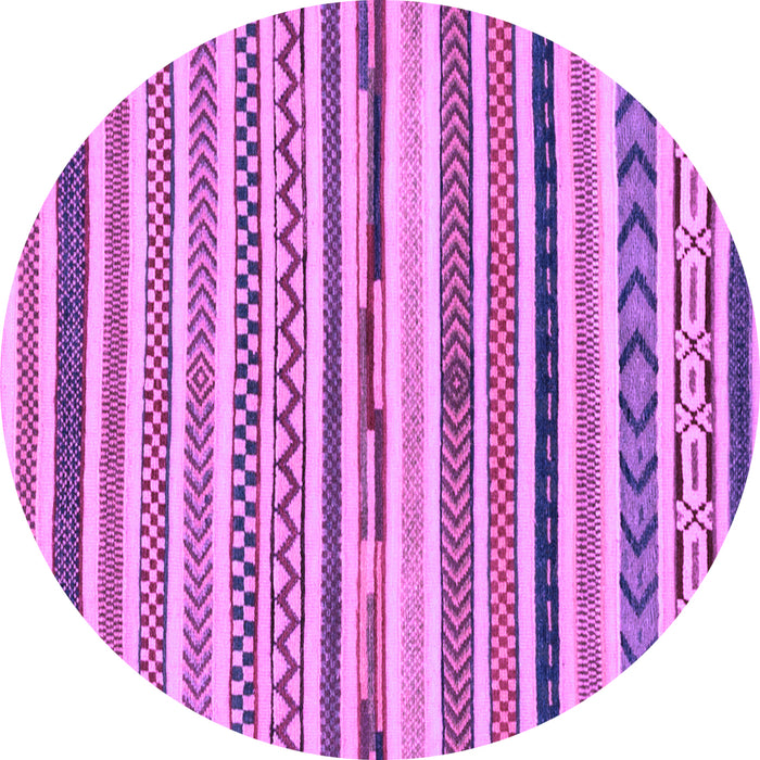 Round Machine Washable Abstract Purple Modern Area Rugs, wshabs2235pur