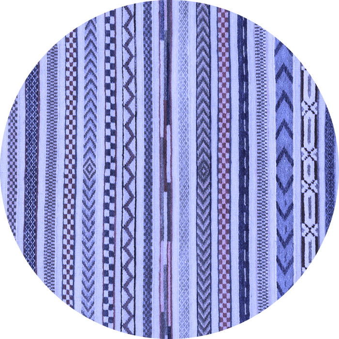 Round Abstract Blue Modern Rug, abs2235blu