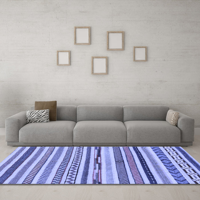 Machine Washable Abstract Blue Modern Rug in a Living Room, wshabs2235blu