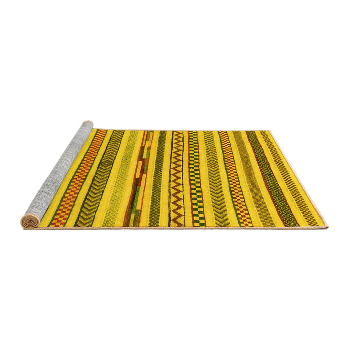 Sideview of Machine Washable Abstract Yellow Modern Rug, wshabs2235yw