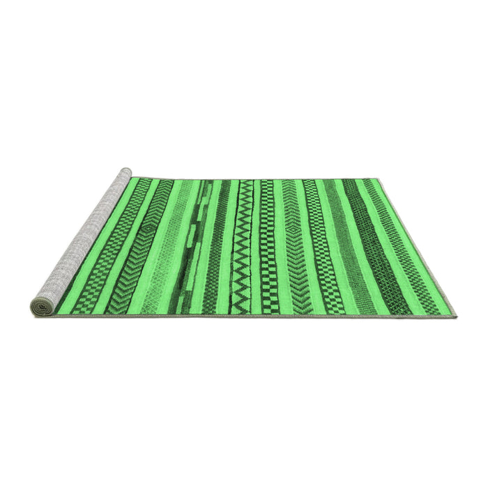 Sideview of Machine Washable Abstract Emerald Green Modern Area Rugs, wshabs2235emgrn